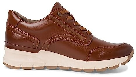 Jana Shoes Platform Sneaker made of synthetic leather with laces and zipper Wide H Extra Wide brown