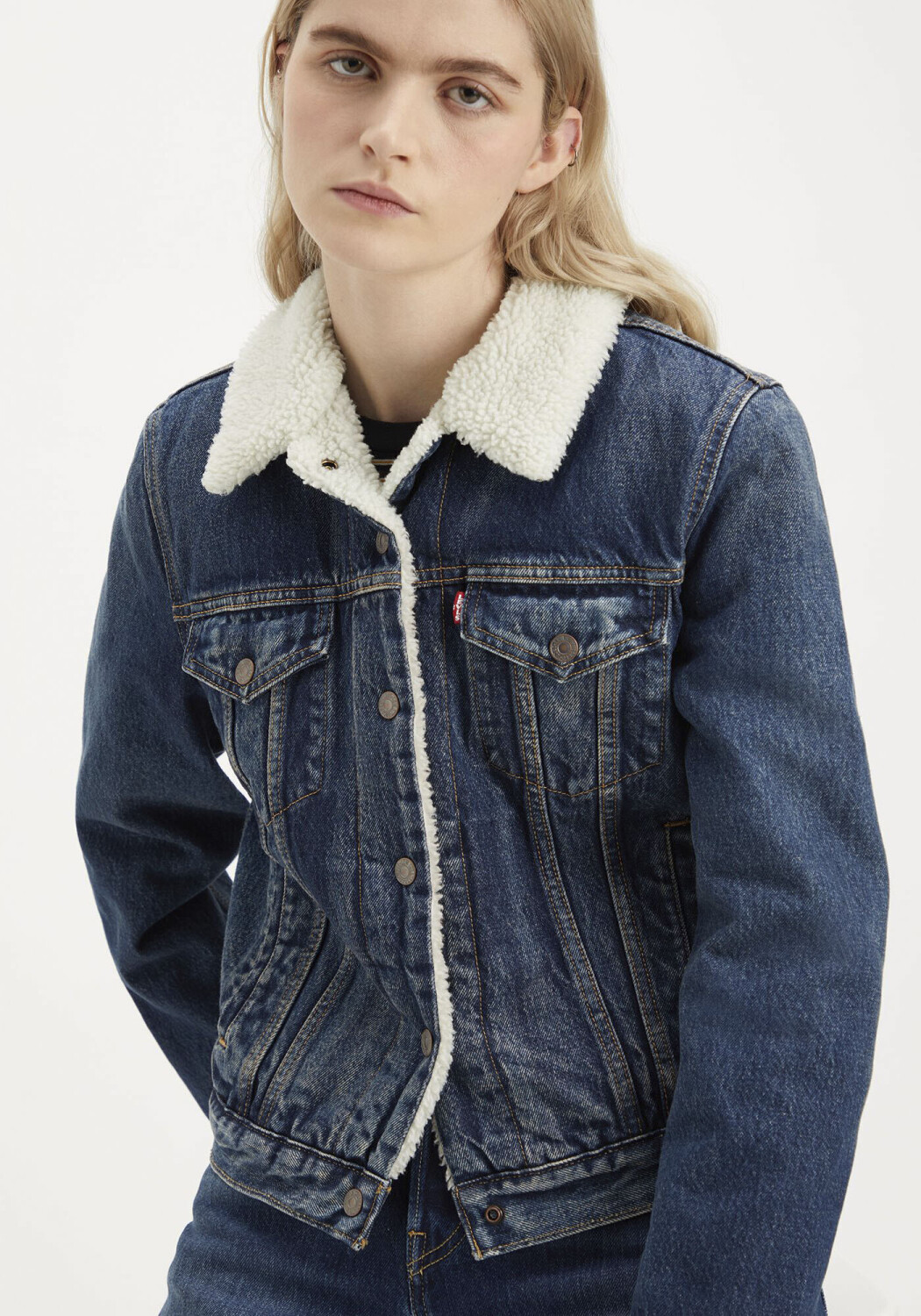 Levi's original sherpa trucker veste en jean femme hot sale