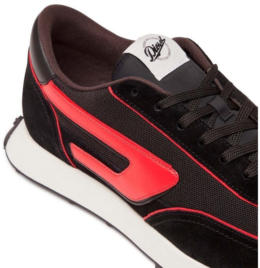 Diesel S-RACER LC lace-up shoes leather sneaker black red