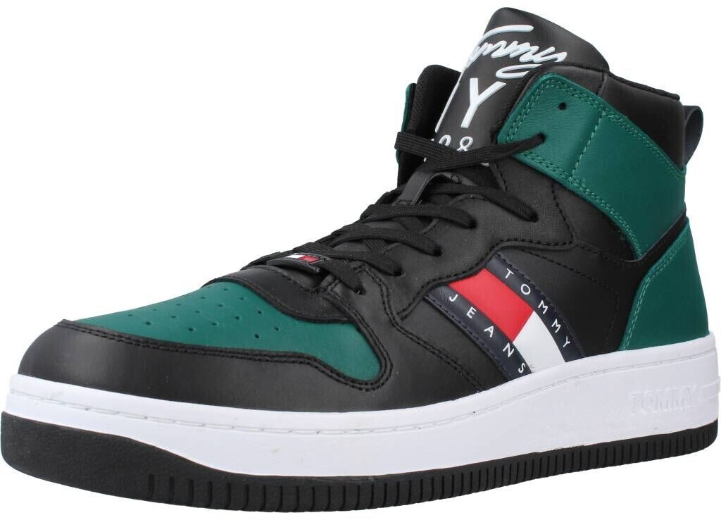 Tommy Hilfiger LEATHER MID CUT BASKET shoes black