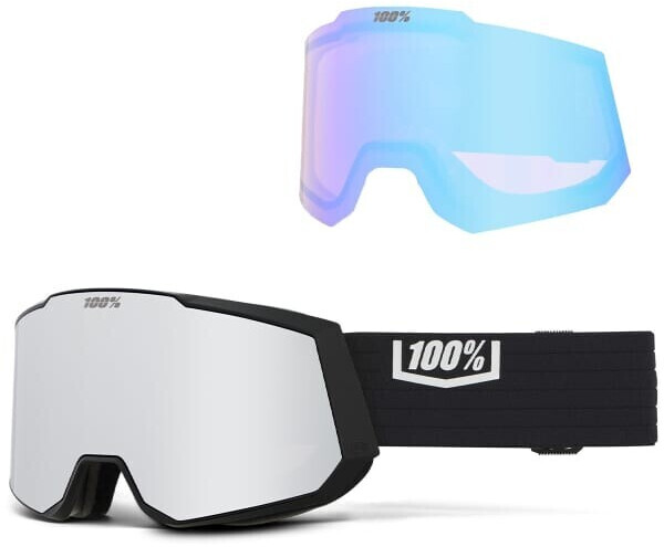 100% Snowcraft XL Hiper black/silver mirror