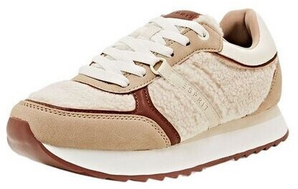 Esprit Sneakers leather look with teddy fur beige