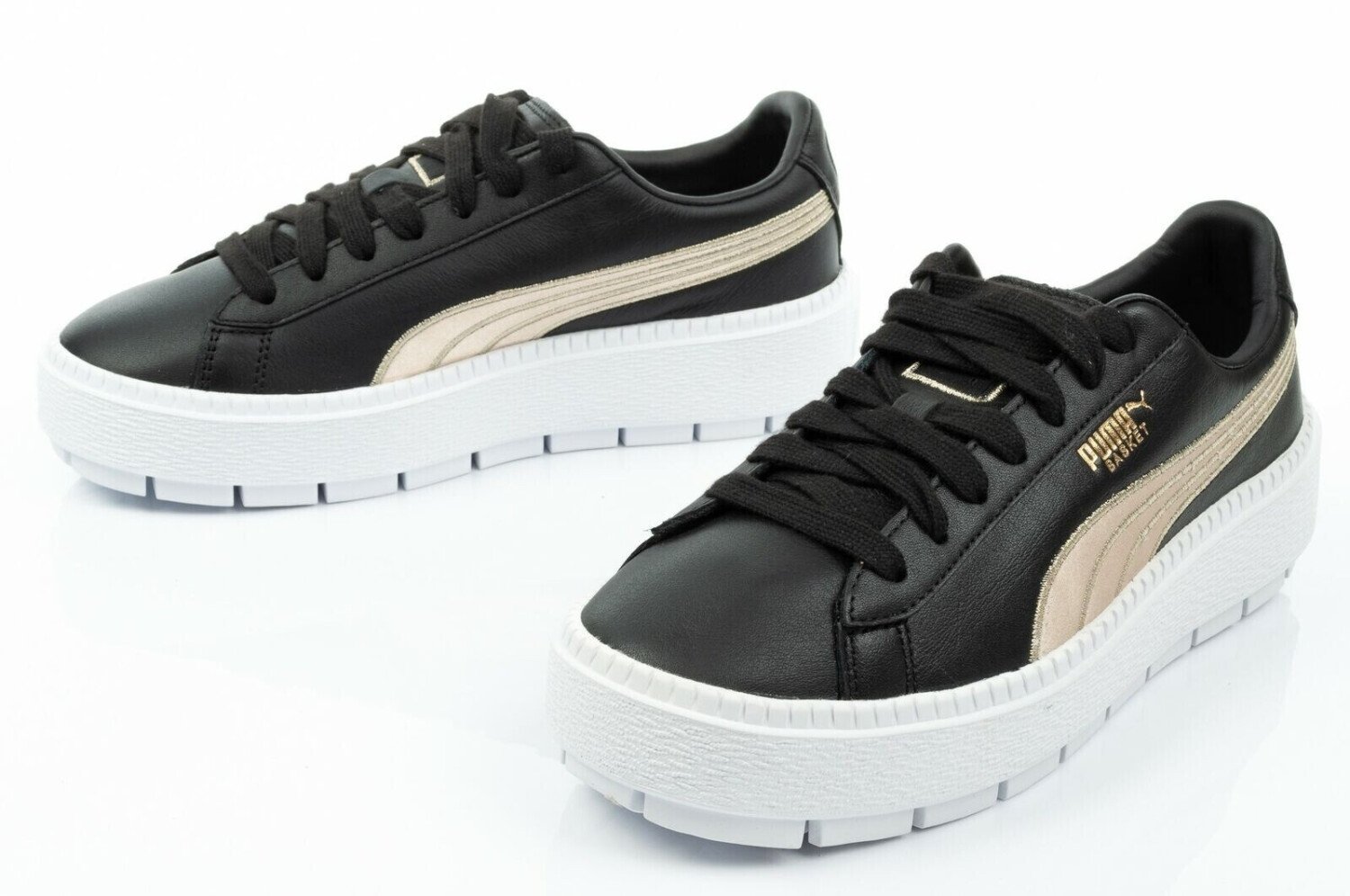 Black trace suede platform trainers discount