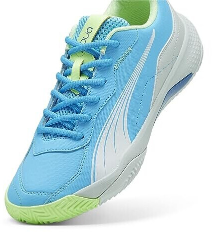 Puma Nova Smash Indoor Tennis Shoes 01 luminous blue puma white glacial gray