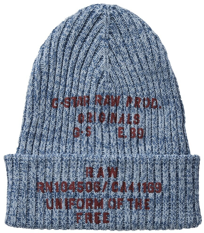 G-Star Text Print Beanie (D22195-B146-D499-PC) blue