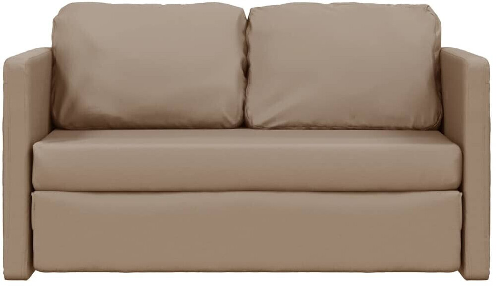 vidaXL Floor sofa with sleeping function 112x174x55 cm Imitation leather cappuccino