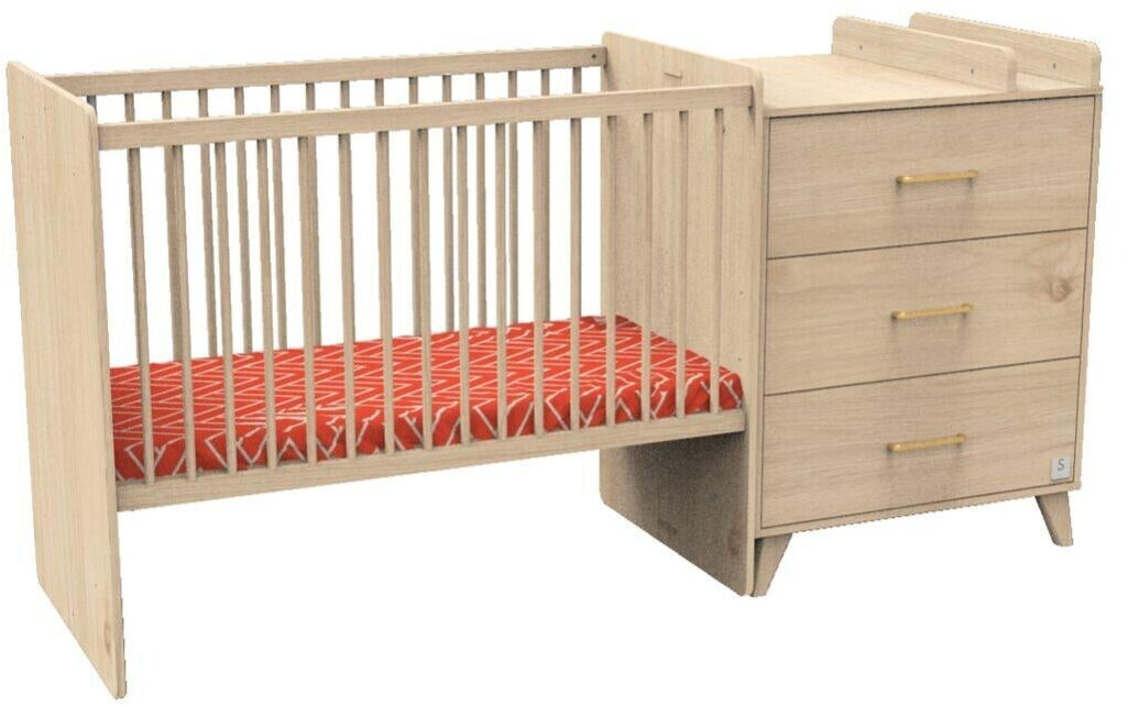 Sauthon Lit combiné évolutif Arty 120 x 60 cm avec rangement