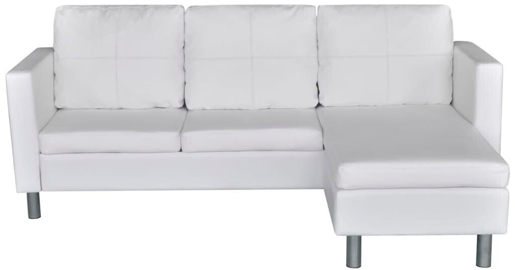 vidaXL 3-seater sofa L-shape 188x122x77 cm white