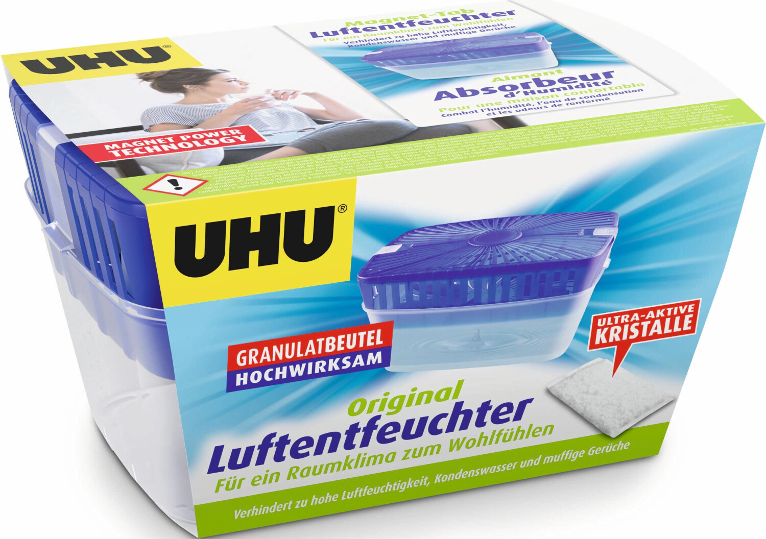 UHU Air Max Luftentfeuchter, Container inkl. Luftentfeuchter Granulat 1000g