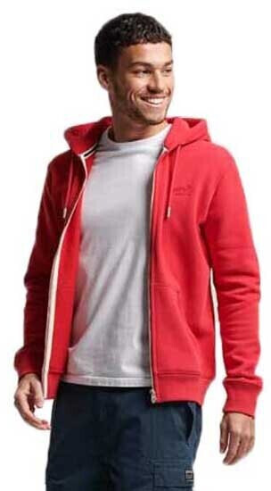 Superdry Essential Logo Full Zip Sweatshirt (M2013116A) red