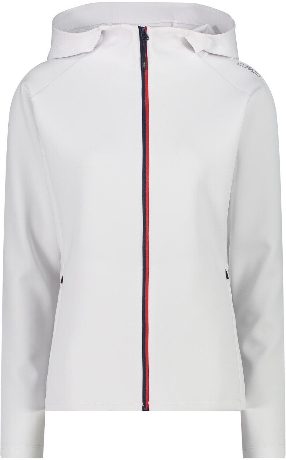 CMP Women's 4-Way Stretch Full Zipper Hooded Sweatshirt (32C8386) bianco/blue