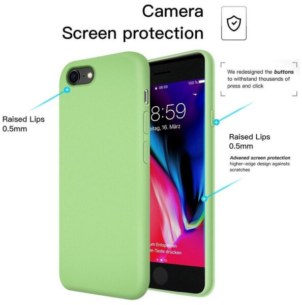 Coolgadget Handyhülle Silikon Colour Series Slim Case für Apple iPhone SE 2. Gen, SE 3. Gen. 4,7 Zoll, Hülle weich Handy Cover für iPhone 7 / 8 / SE 2020 / 2022 Schutzhülle, Grün, Bild 6