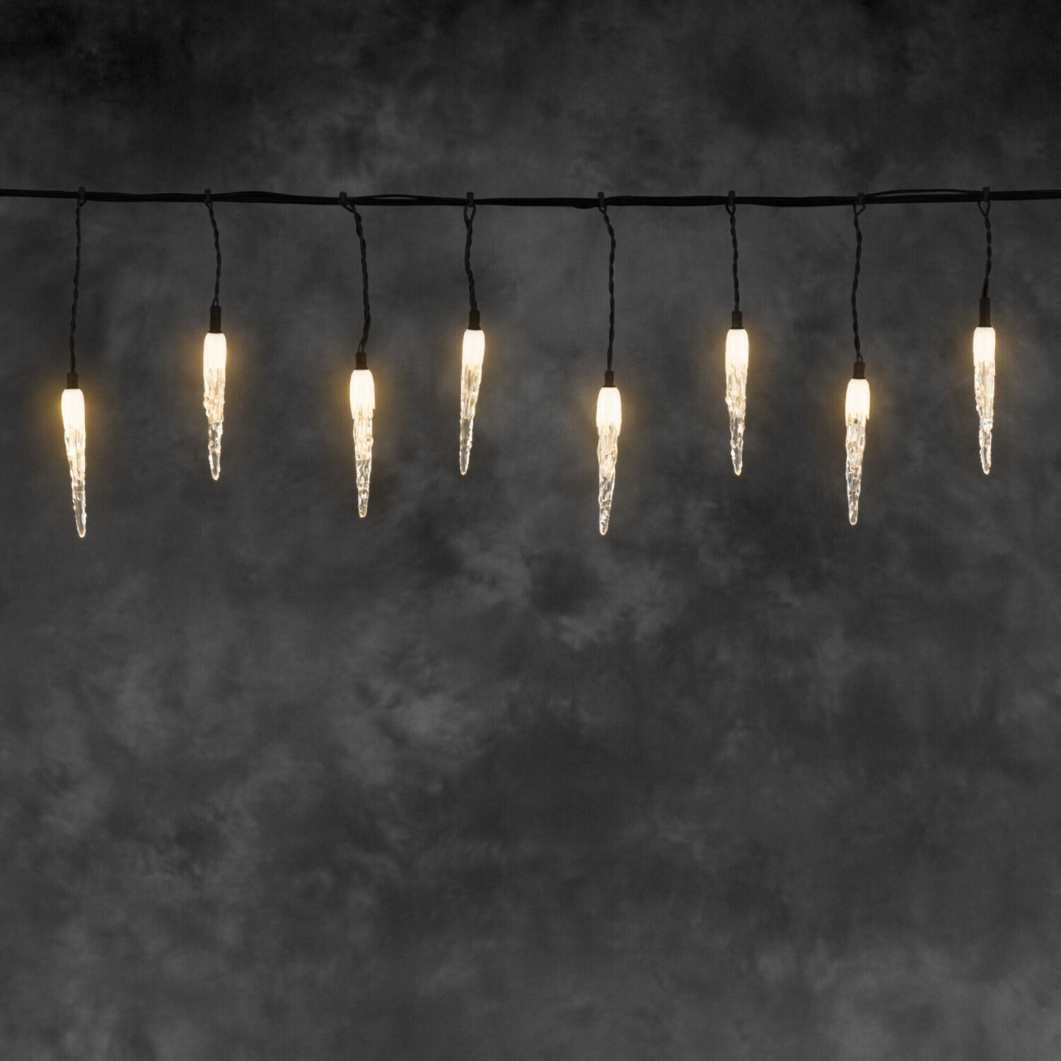 Konstsmide LED drop light chain, 100 amber diodes, 3V inner transformer, black wire - 6387-800, black