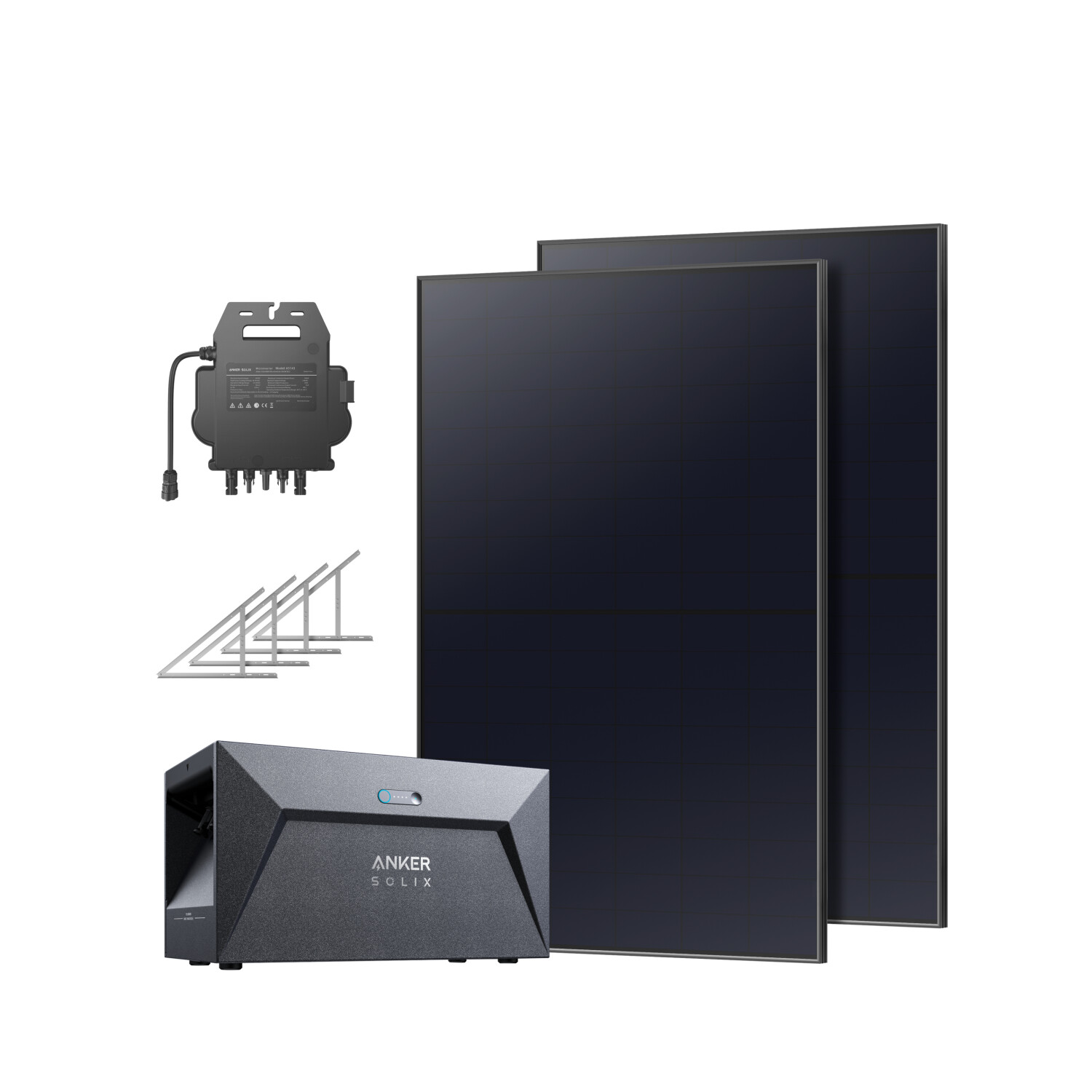 Anker SOLIX Balcony Solar Array RS40P 890W with 2 x 445Wp, MI80 Inverter, E1600 Power Station 1600Wh