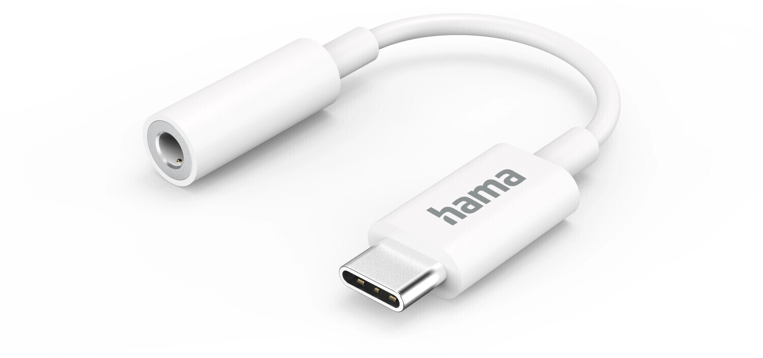 Hama Aux-Adapter USB-C – 3,5-mm-Klinke-Buchse, Weiß ab 14,70 €