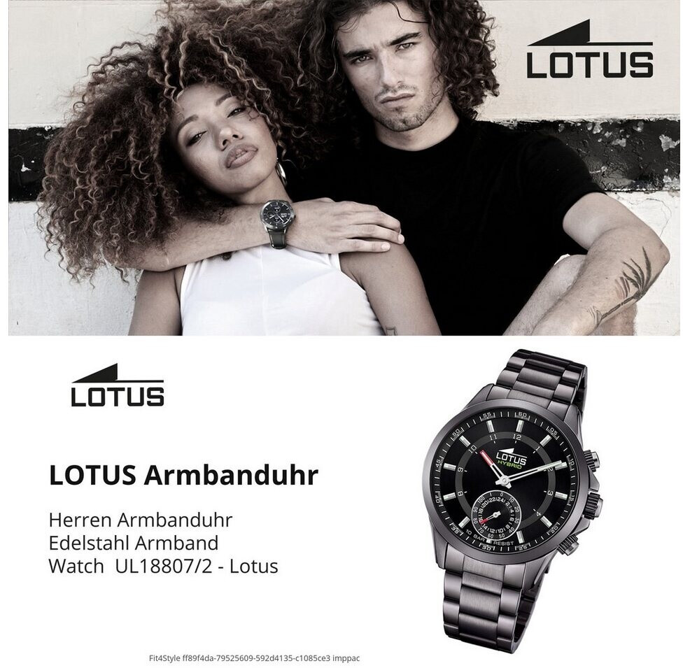 LOTUS Orologio Ibrido Intelligente Uomo In Pelle Blu 18811/3 - Connected Analogico Con Contapassi, Notifiche, Impermeabile 10 ATM