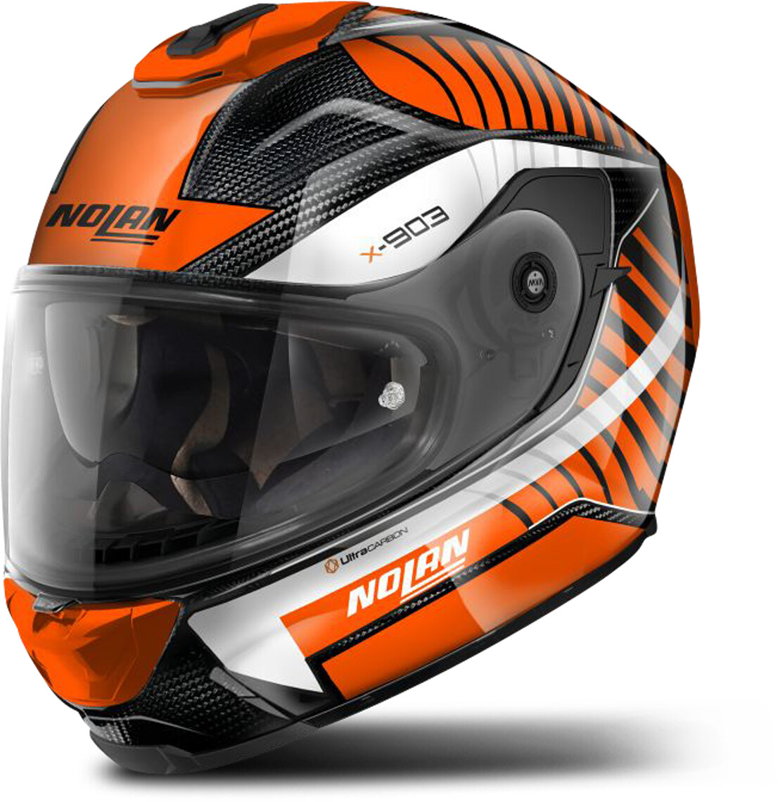 Nolan X-903 Ultra Carbon Starlight orange/blanc