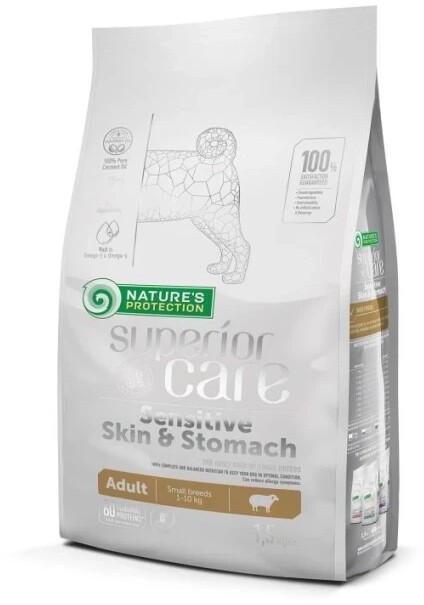 Nature's Protection Superior Care Sensitive Skin & Stomach adult small dogs dry food Lamb