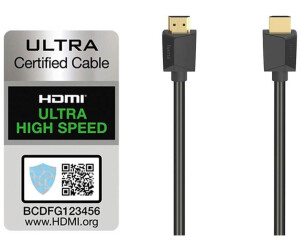 Câble HDMI™ ultra hte vitesse, certifié, f. mâle - f. mâle, 8K, 1,0 m