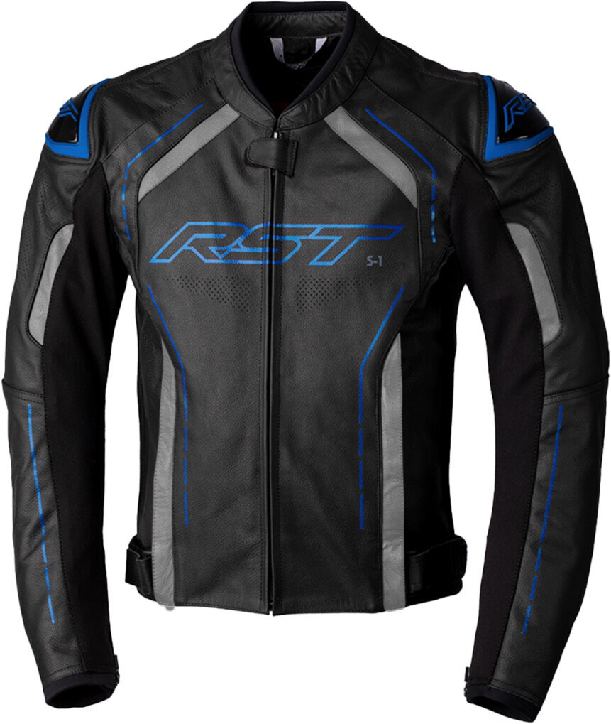 RST S1 Leather Jacket black/blue