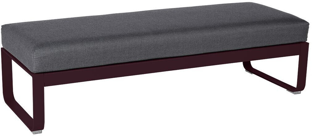 Fermob Banquette 2 places Bellevie cerise noire/gris graphite