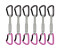 Mammut Workhorse Keylock Quickdraws Express-Set, Gr. 12 cm Straight / Bent Gate, grau (Grey/Pink)