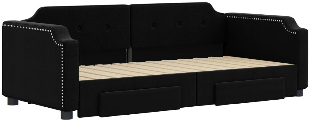 vidaXL Daybed Extendable With Drawers Fabric 80x200cm (3197667)