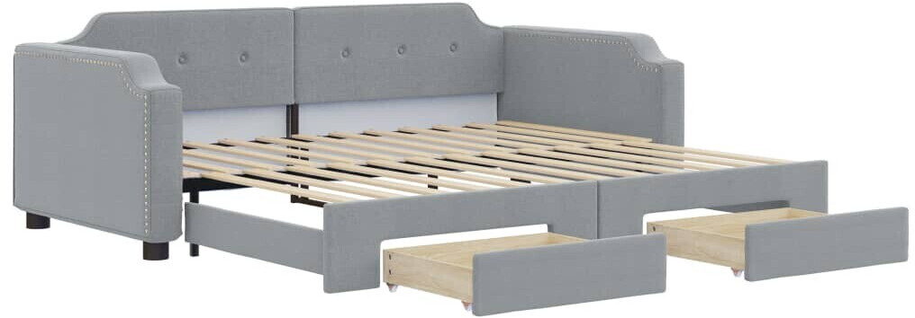 vidaXL Daybed Extendable With Drawers Fabric 80x200cm (3197665)