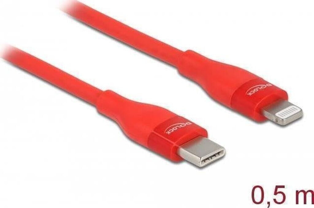 DeLock 86633 Ladekabel USB-C -> Lightning 0,5m rot ab 13,86 ...