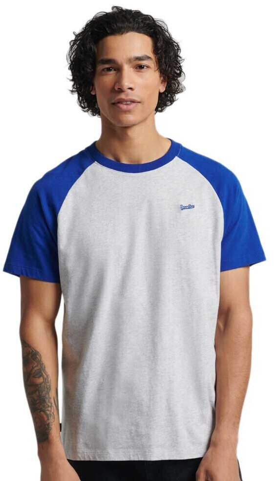 Superdry Vintage Baseball O Neck T-Shirt (M1011296A) glacier grey marl / regal blue