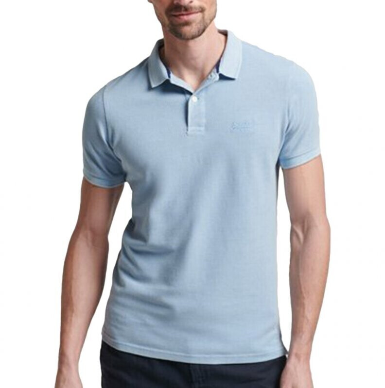 Superdry Vintage Destroy short sleeve polo (M1110252A) washed indigo