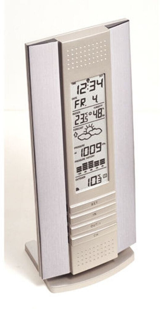 Technoline WS7049 Termometro Digitale Interno/Esterno – Bianco E Alluminio – Sonda A Cavo 1.5m