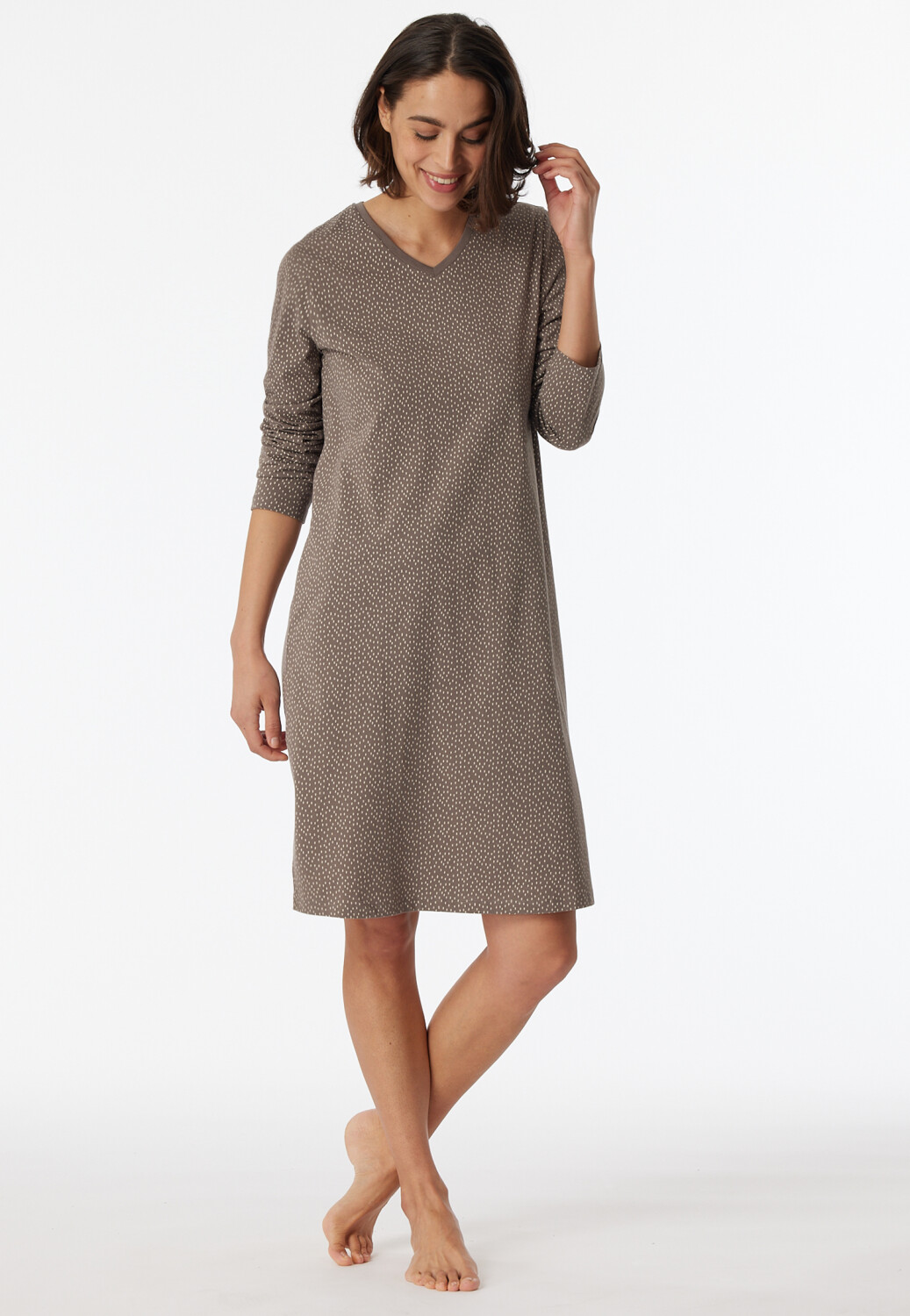 Schiesser Sleepshirt long sleeve V-neck Comfort Essentials (180061)