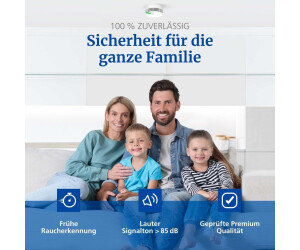 Rilevatore Di Fumo Hekatron Genius Plus - Set Da 2, Con Batterie Integrate E 10 Anni Di Vita, Bianco