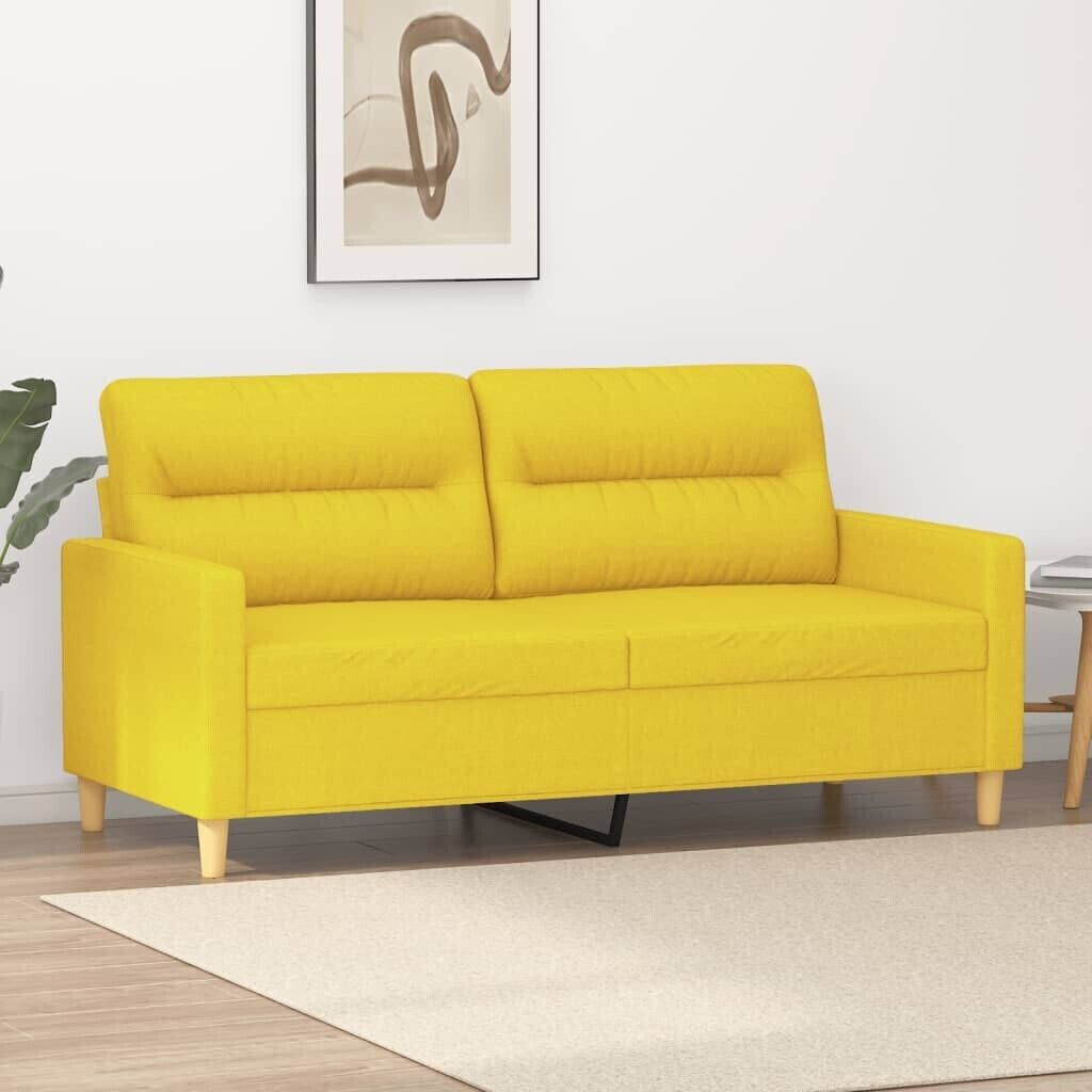 vidaXL 2-seater sofa light yellow 140 cm fabric (359240)