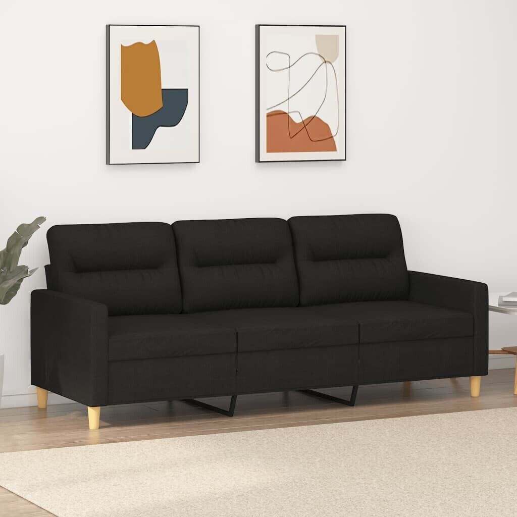 vidaXL 3-seater sofa black 180 cm fabric (359247)