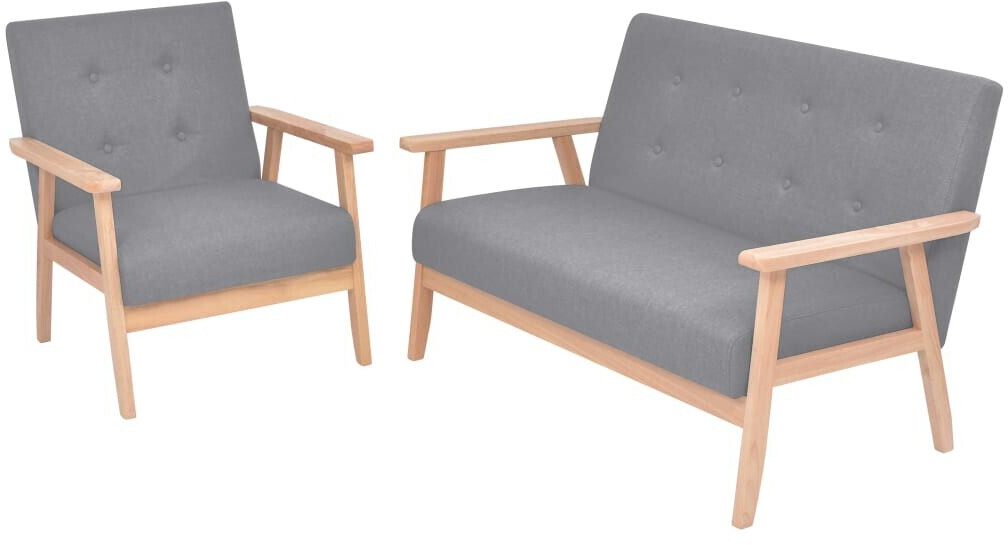 vidaXL Sofa set 2 pieces. Fabric light gray (272220)