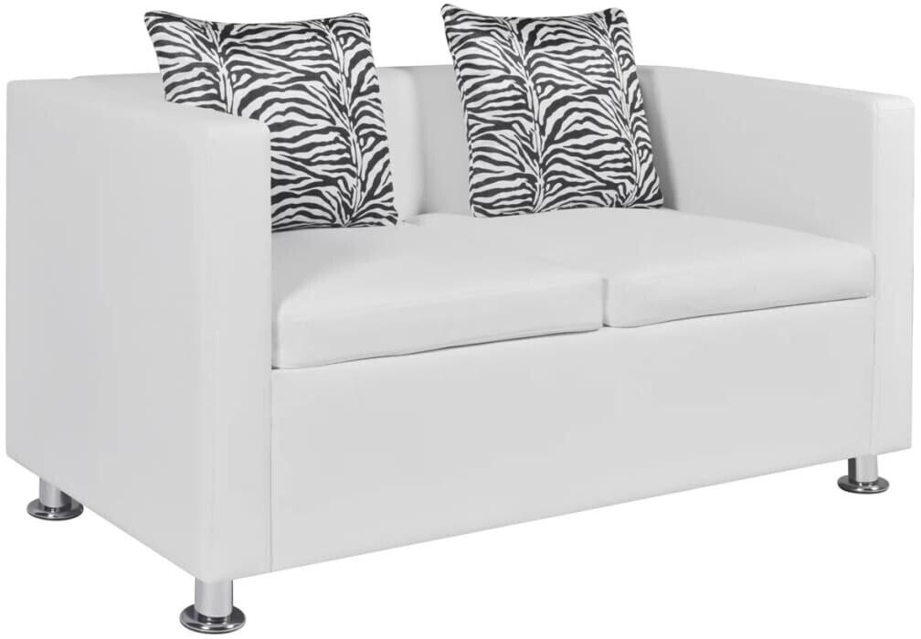 vidaXL 2-seater sofa faux leather white (242212)