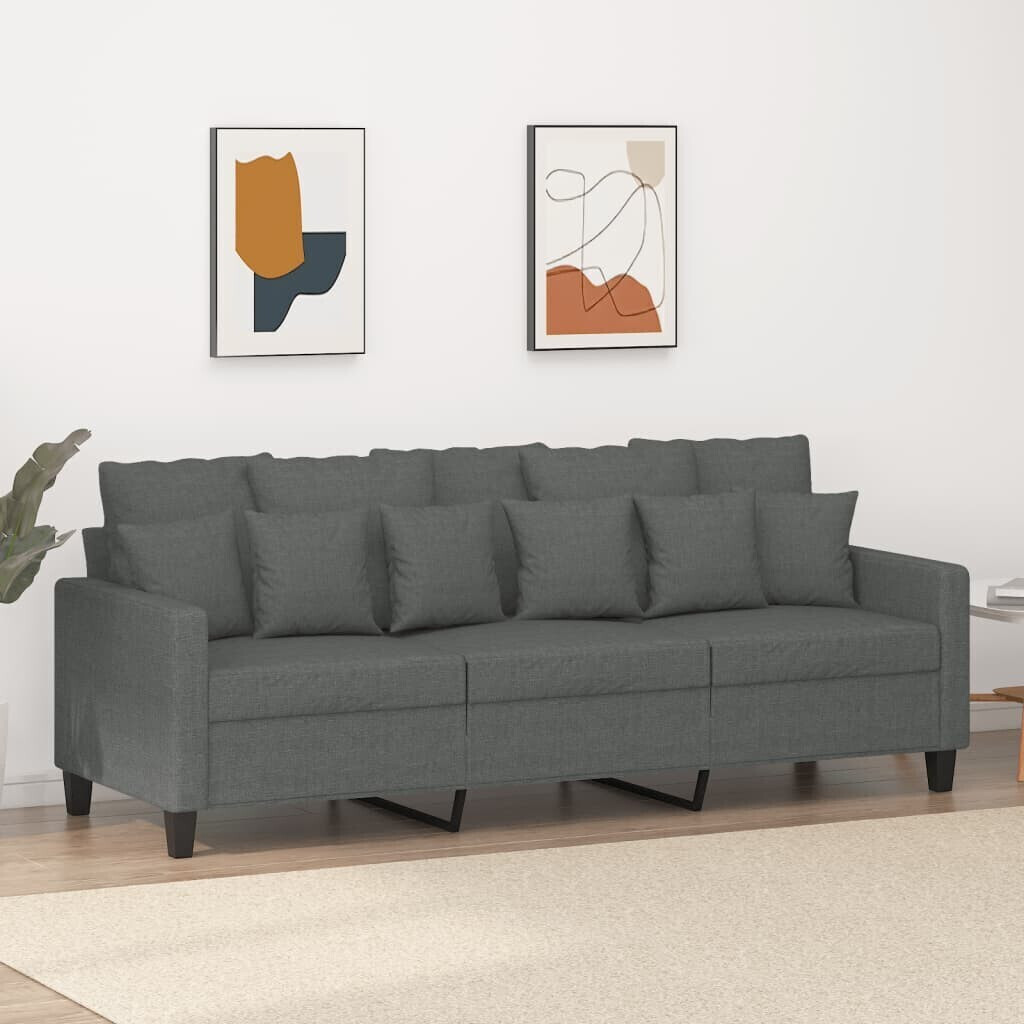 vidaXL 3-seater sofa dark gray 180 cm fabric (359276)