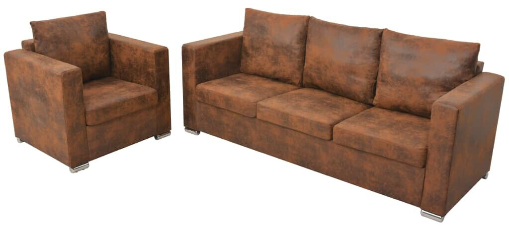 vidaXL Sofa set 2 pieces Artificial Suede (274884)