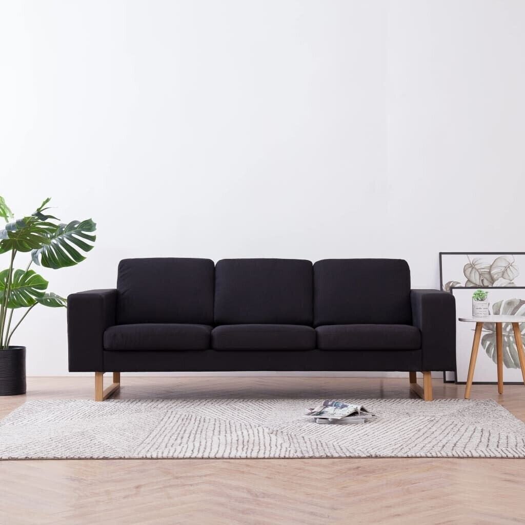 vidaXL 3-seater sofa fabric black (281390)