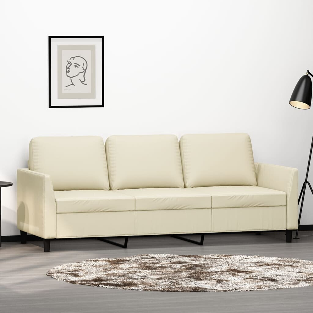 vidaXL 3-seater sofa cream 180 cm faux leather (359339)