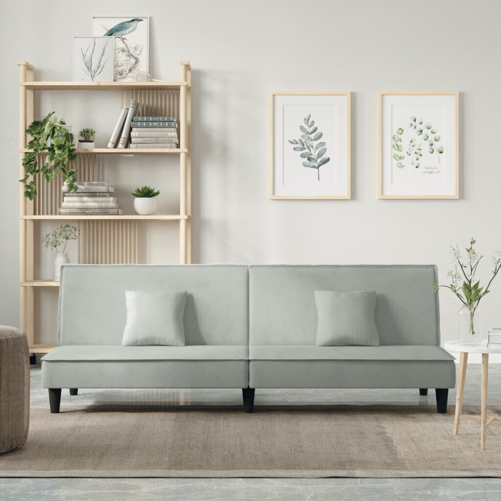 vidaXL Sofa bed light gray velvet (351907)