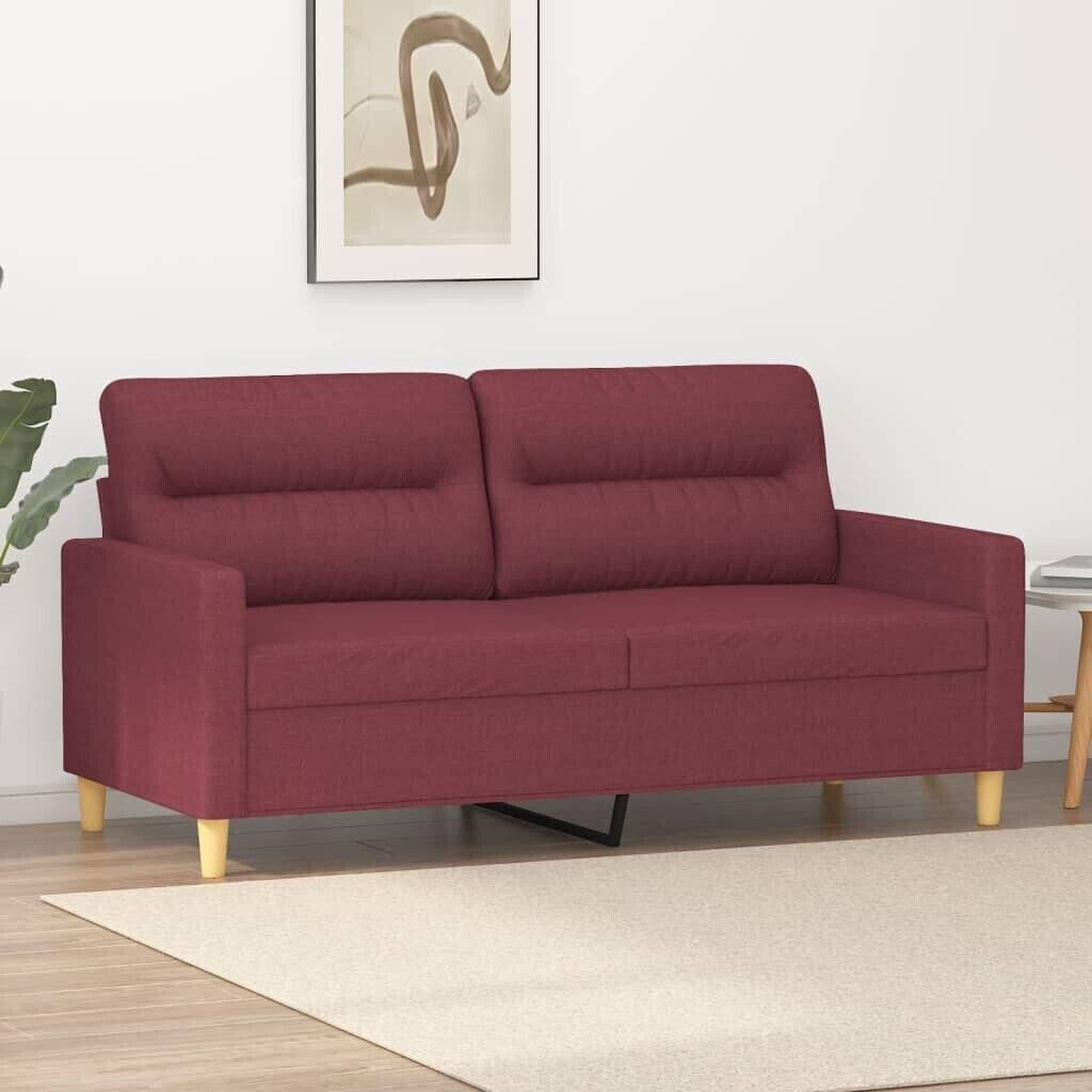 vidaXL 2-seater sofa wine red 140 cm fabric (359241)
