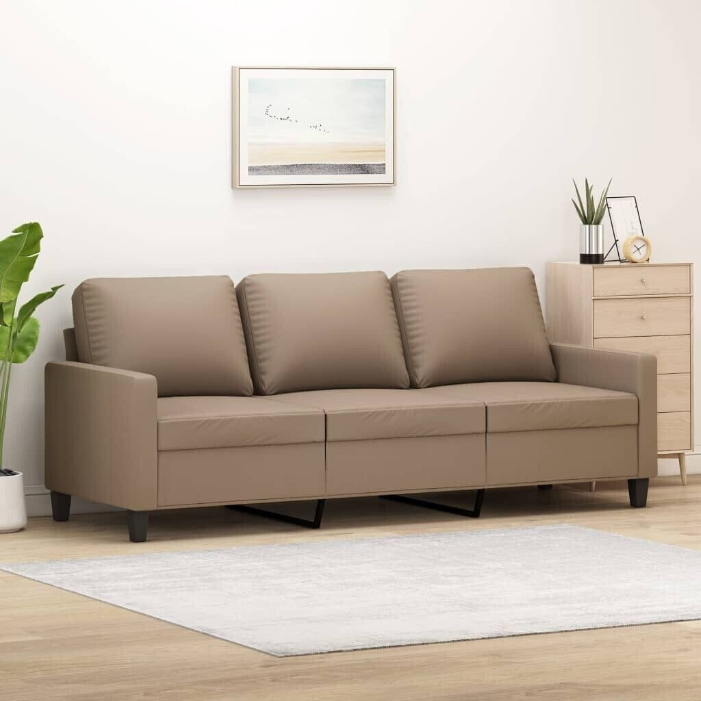 vidaXL 3-seater sofa cappuccino brown 180 cm faux leather (359146)