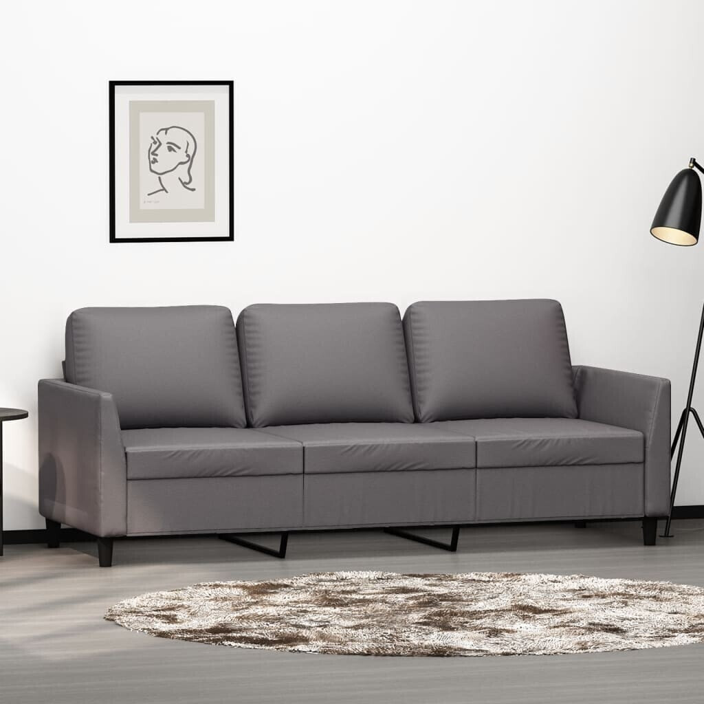 vidaXL 3-seater sofa gray 180 cm faux leather (359340)