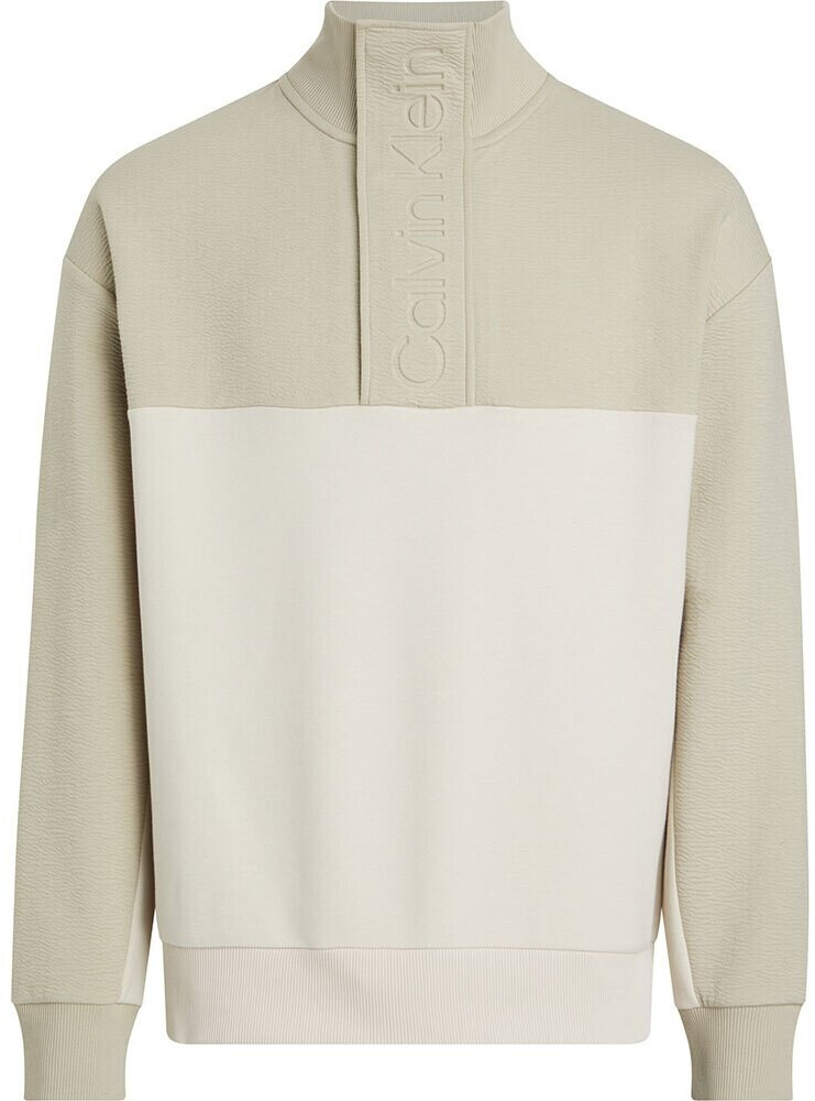 Calvin Klein Textured Debossed Half Zip Sweatshirt (K10K112253-LEB) green