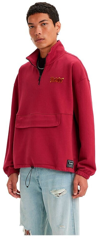 Levi's Relaxed Graphic 1/4 Zip Pouch Sweatshirt (A4877-0000) red