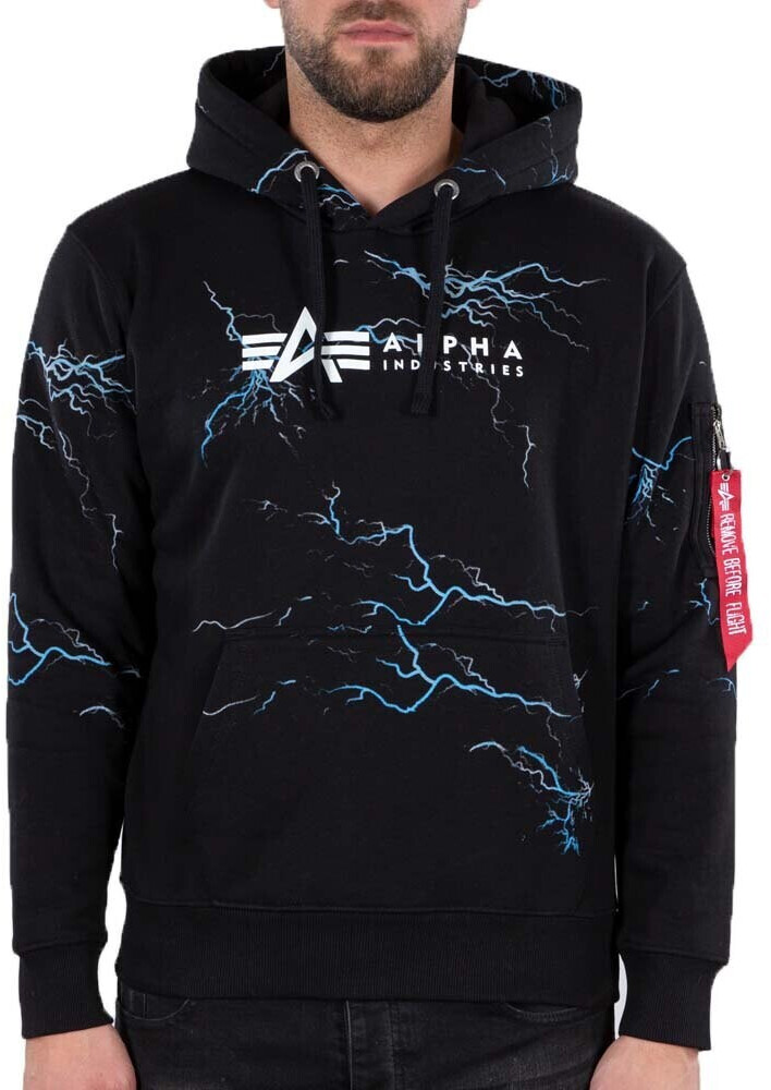 Alpha Industries Lightning All Over Print Hoodie (106330-095) black