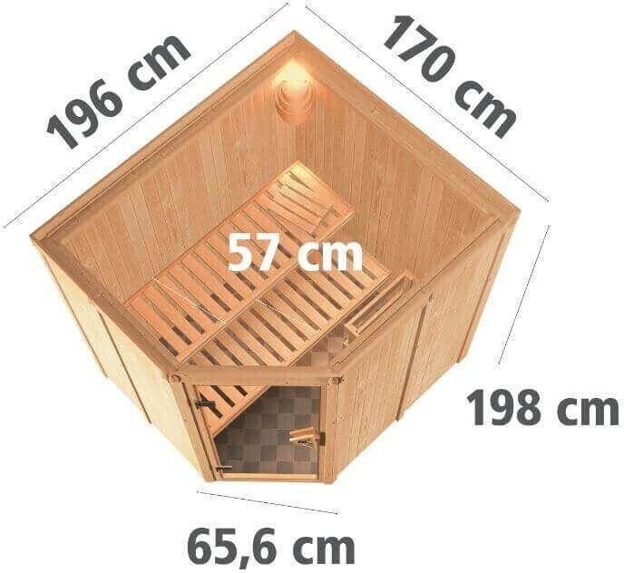 Karibu Lilja Sauna Innenkabine 210 cm x 184 cm (S0Q5R079) ab 1.889,00 € |  Preisvergleich bei